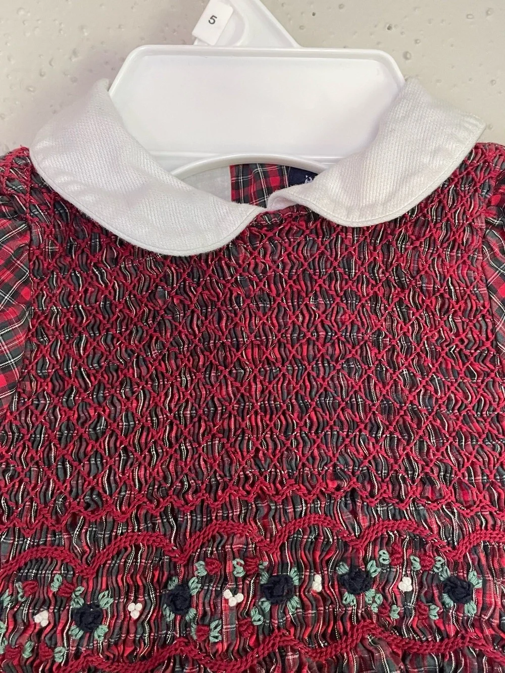 Ralph Lauren Girls Smocked Plaid Holiday Dress Red Size 3T Christmas